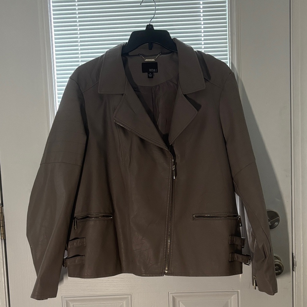a.n.a Brown Leather Jacket Timeless Elegance